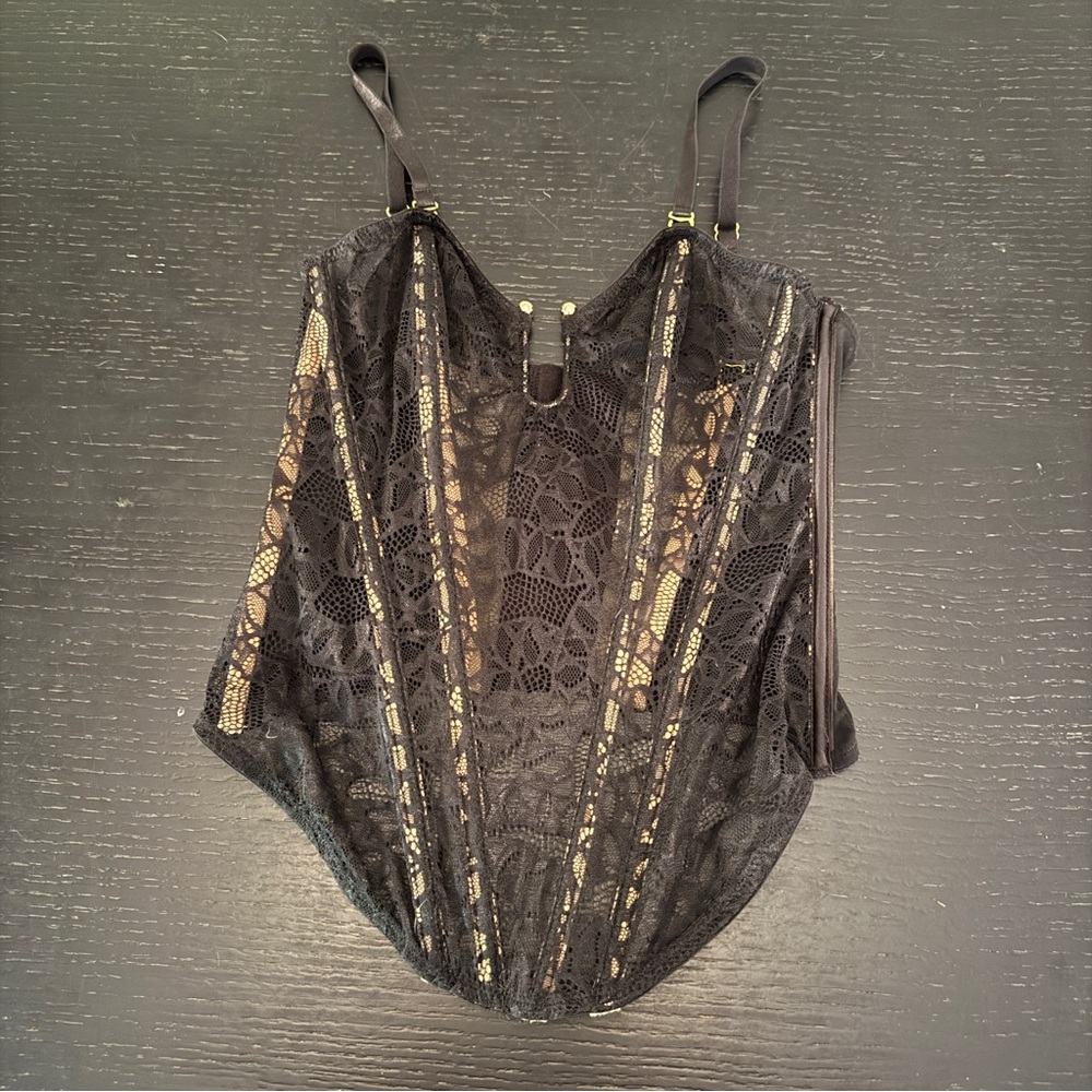 Black Lace Corset Top
